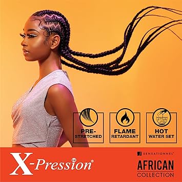 Sensationnel X-pression cabello trenzado preestirado - 3x trenza de 58 pulgadas toda la trenza sintética ignífuga kanekalon para trenzas de caja y giros (1 paquete, 2 DARKBROWN)