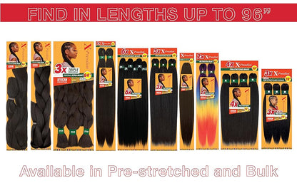 Sensationnel X-pression cabello trenzado preestirado - 3x trenza de 58 pulgadas toda la trenza sintética ignífuga kanekalon para trenzas de caja y giros (1 paquete, 2 DARKBROWN)